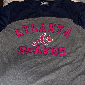 Kids Atlanta Braves Jersey - Navy and Gray